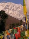 Prayer flags and mountains.